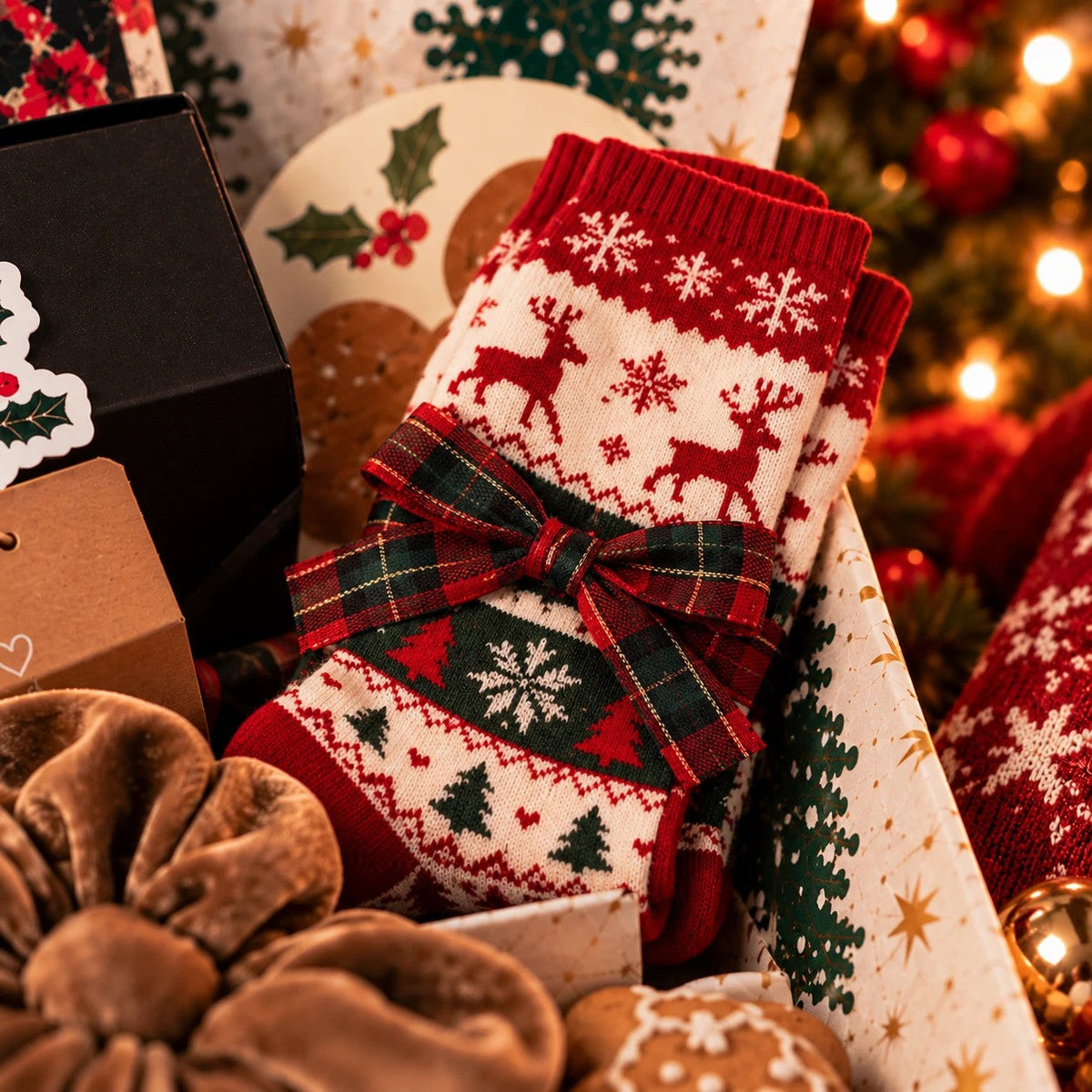 Exemple de goodies de Noël : chaussettes