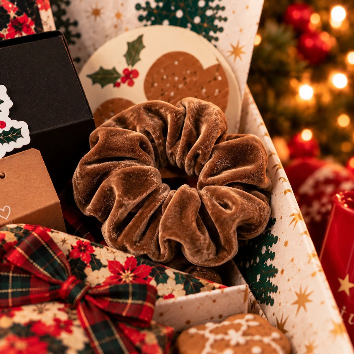 Exemple de goodies de Noël : chouchou en velours